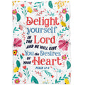 FUNSTUFFPRINT Delight Yourself In The Lord 3 Psalm 374 Fleece Blanket - Christian Blanket - Bible Verse Blanket