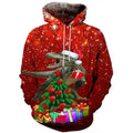 FUNSTUFFPRINT 3D Dinosaur Christmas Gifts All Over 3D Hoodie and Zip Hoodie