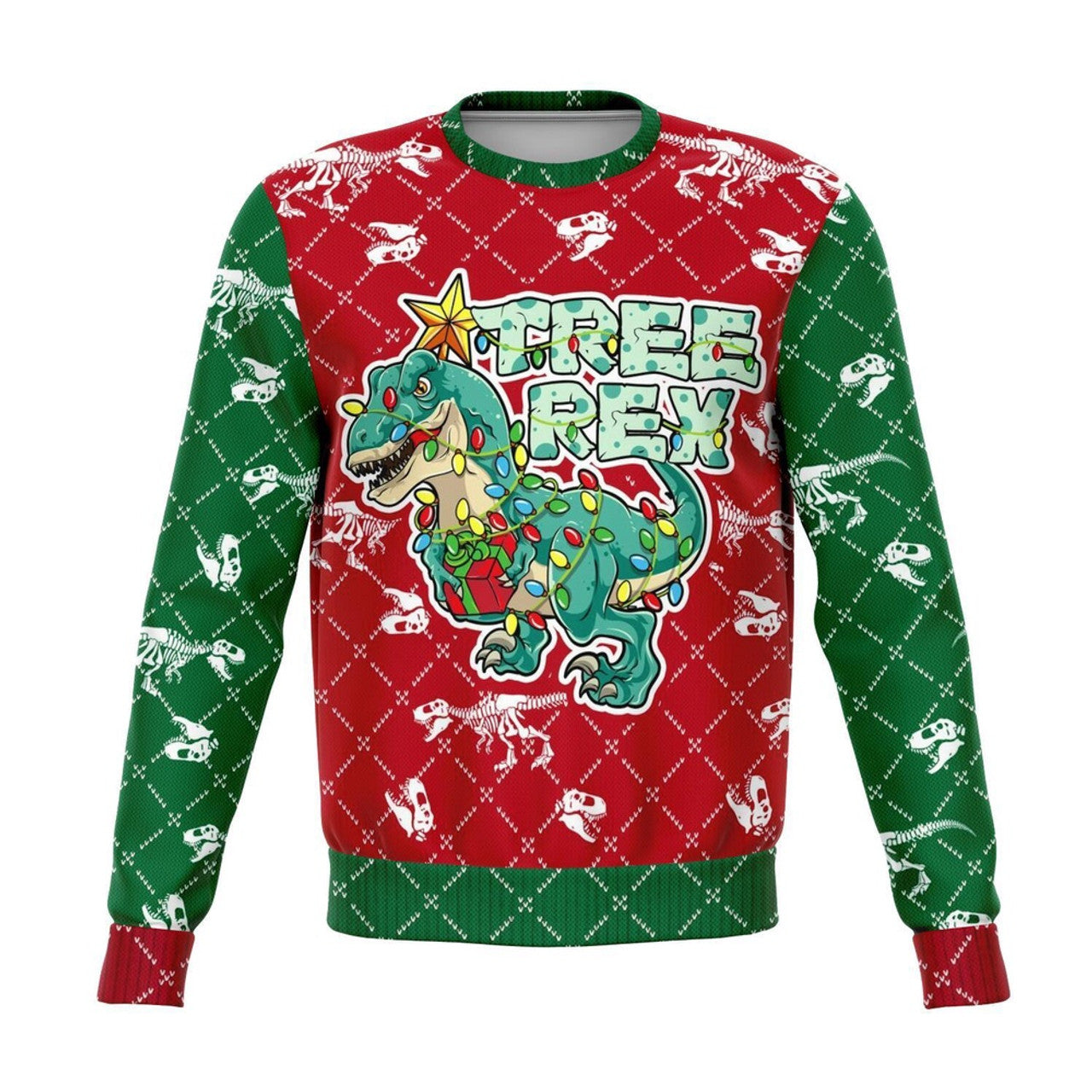 FUNSTUFFPRINT Dinosaur T-rex Christmas Ugly Sweater, Christmas Sweater, Ugly Sweater, Funny Xmas Sweaters Ugly Sweater