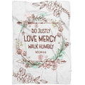 FUNSTUFFPRINT Do Justly Love Mercy Walk Humbly Micah 6 8 Fleece Blanket - Christian Blanket - Bible Verse Blanket