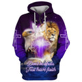 FUNSTUFFPRINT 3D Do Not Be Afraid Just Have Faith Hoodies Eagle Lion Dove Jesus Cross 3D Hoodie and Zip Hoodie