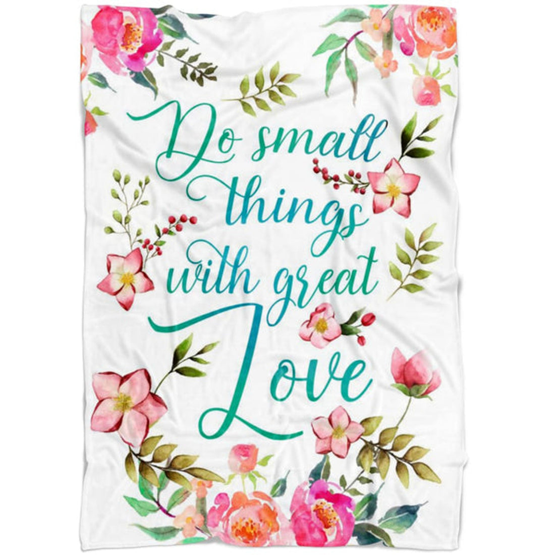 FUNSTUFFPRINT Do Small Things With Great Love Fleece Blanket - Christian Blanket - Bible Verse Blanket