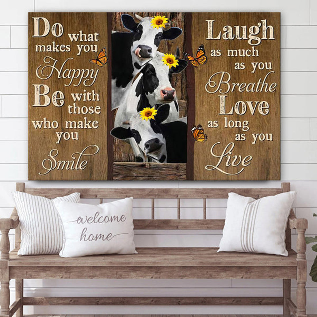Do What Makes You Happy Canvas Wall Art - Christian Canvas Wall Decor - Bible Verse Wall Art Canvas - Farmer Gift
