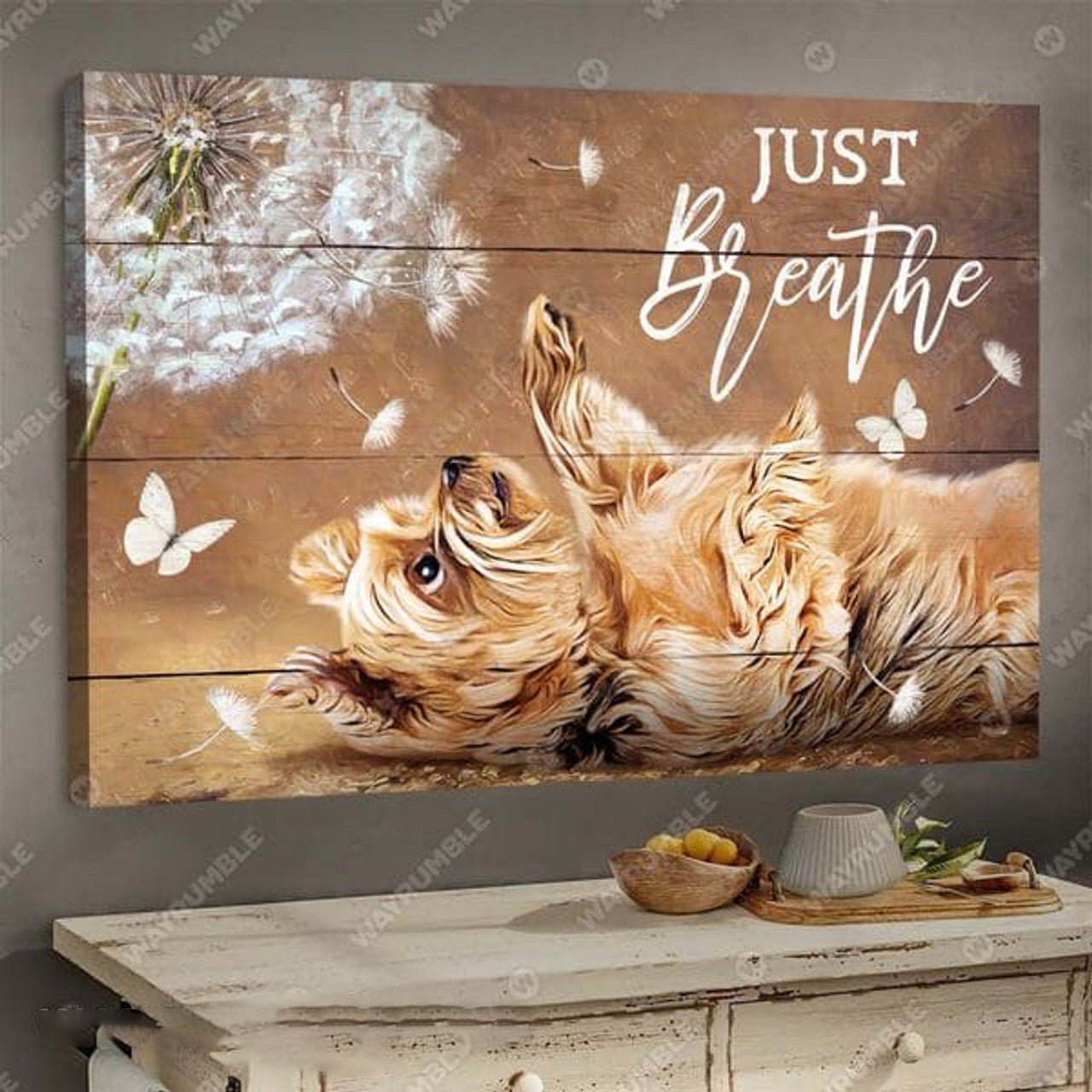 Dog Lover, Dandelion Butterfly, Just Breathe Poster and Canvas