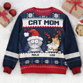 FUNSTUFFPRINT Custom Dog Mom Cat Mom Ugly Sweater