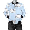 FUNSTUFFPRINT Dog Somoyed Pattern Print Women Casual 3D Bomber Jacket