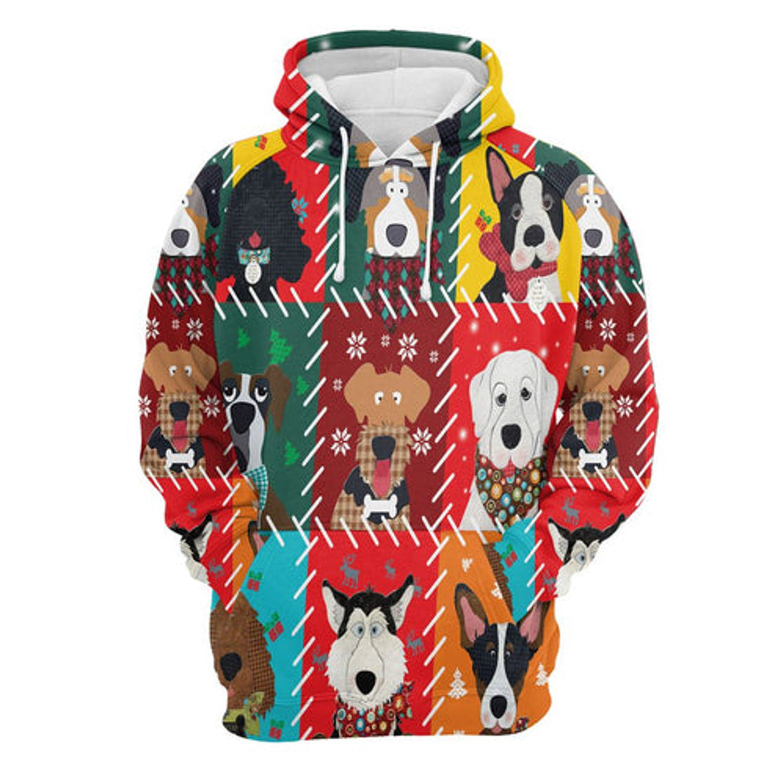 FUNSTUFFPRINT 3D Dog Lover Christmas All Over 3D Hoodie and Zip Hoodie