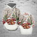 FUNSTUFFPRINT 3D Dog Merry Christmas All Over 3D Hoodie and Zip Hoodie