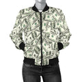 FUNSTUFFPRINT Dollar Money Pattern Print Women Casual 3D Bomber Jacket