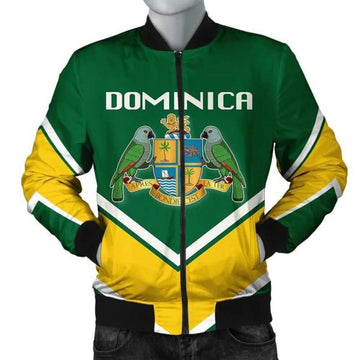 FUNSTUFFPRINT Dominica Coat Of Arms Men Bomber Jacket Lucian Style 3D Bomber Jacket