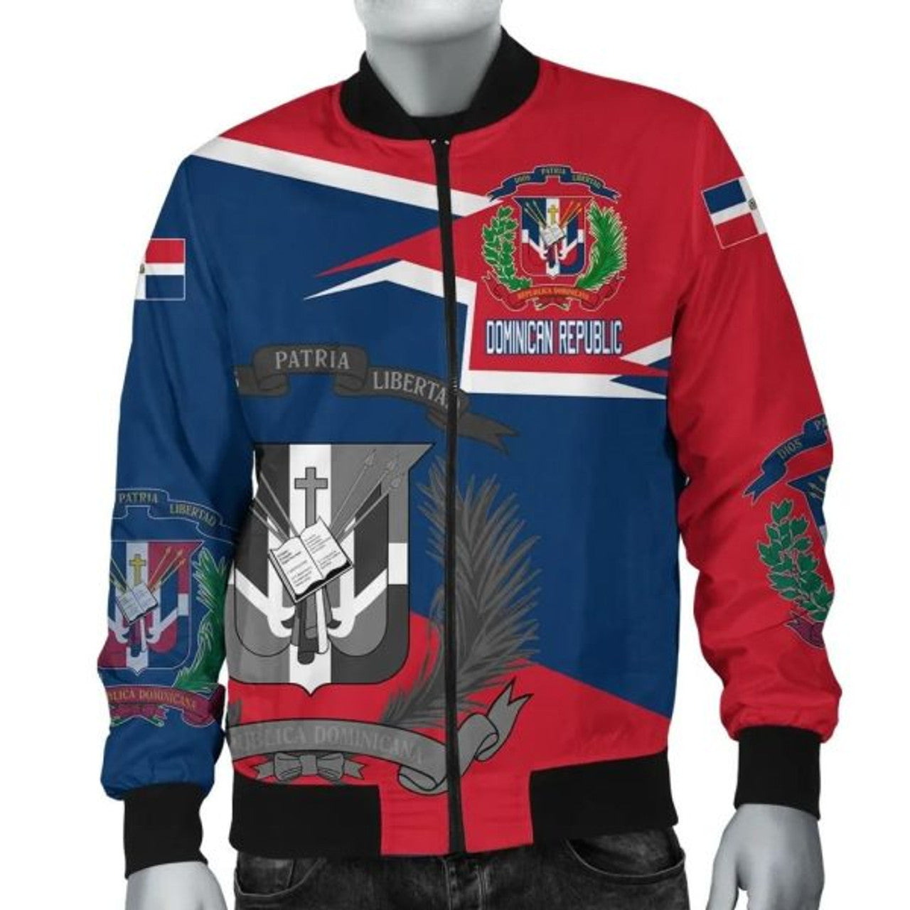 FUNSTUFFPRINT Dominican Republic Coat Of Arms Bomber Jackettyle 3D Bomber Jacket