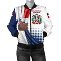 FUNSTUFFPRINT Dominican Republic Women's Bomber Jacket - Flag And Coat Of Arms 3D Bomber Jacket