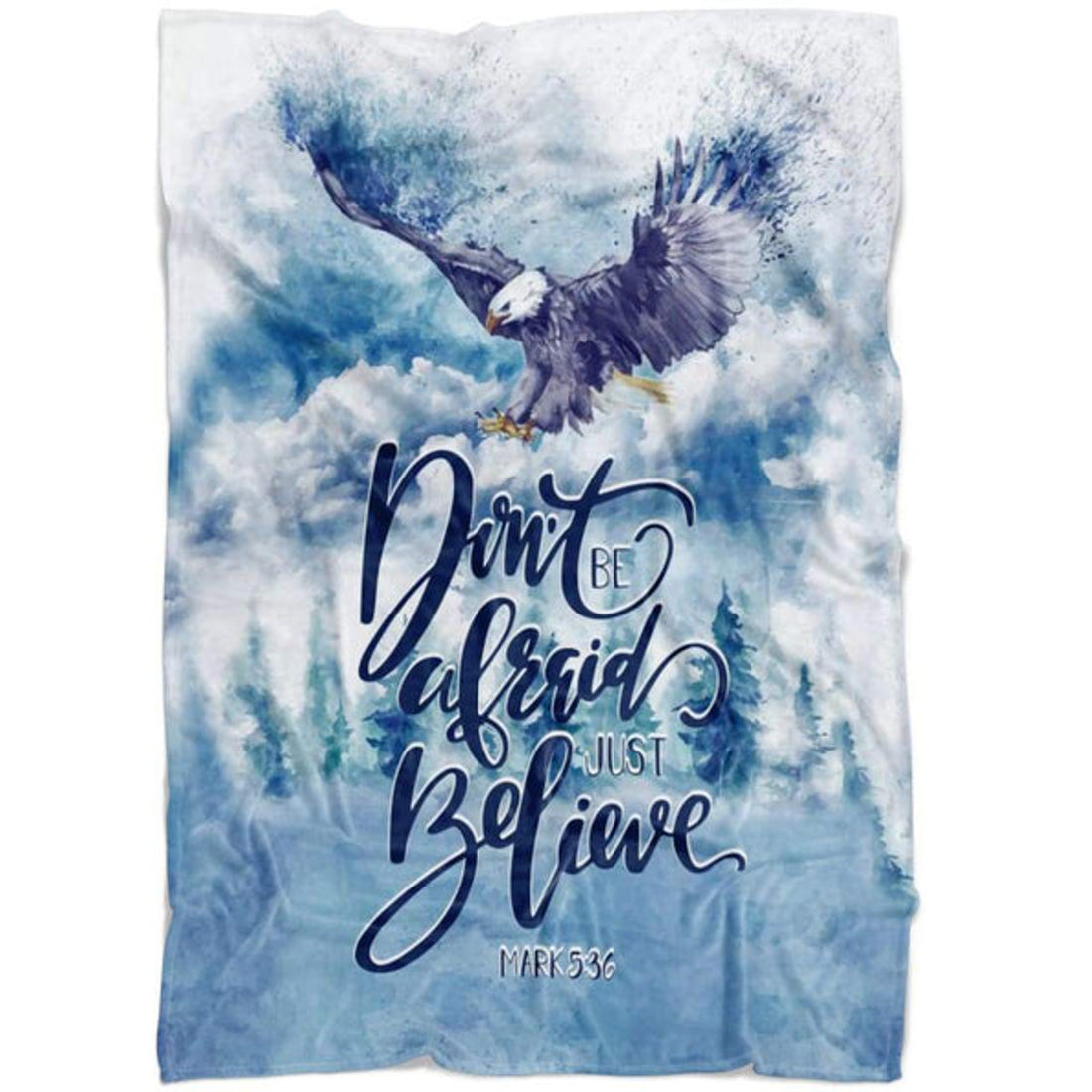 FUNSTUFFPRINT Don't Be Afraid Just Believe Mark 536 Fleece Blanket - Christian Blanket - Bible Verse Blanket
