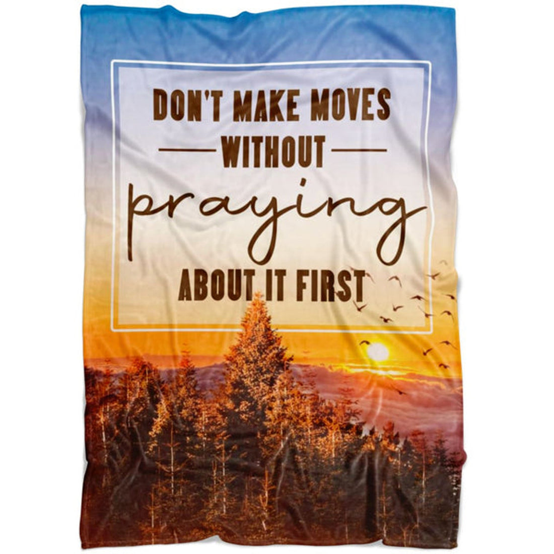 FUNSTUFFPRINT Don't Make Moves Without Praying About It First Fleece Blanket - Christian Blanket - Bible Verse Blanket