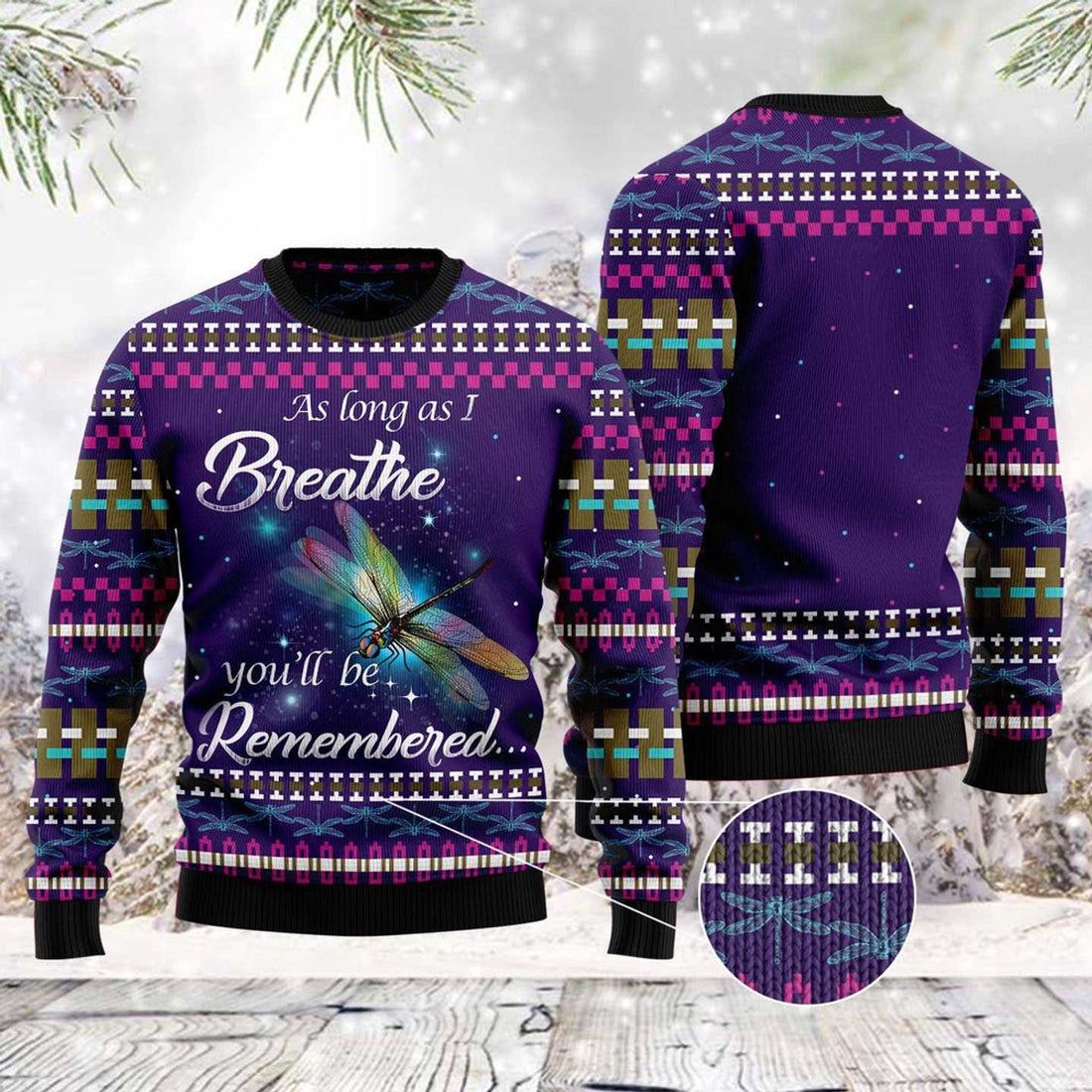 FUNSTUFFPRINT Dragonfly Angel Ugly Christmas Sweater, Christmas Sweater, Ugly Sweater, Funny Xmas Sweaters Ugly Sweater
