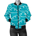 FUNSTUFFPRINT Drawn Cloud Pattern Print Women Casual 3D Bomber Jacket