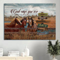 Dream Horses Countryside Painting Rice Field Canvas God Says You Are Canvas Wall Art - Christian Wall Decor