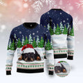 FUNSTUFFPRINT Dreaming Rottweiler Under Snow Ugly Christmas Sweater, Dog Ugly Christmas Sweater, Ugly Dog Sweaters Ugly  Sweater