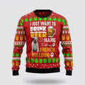 FUNSTUFFPRINT Drink Beer With French Bulldog Ugly Christmas Sweater For Men And Women, Gift For Christmas, Best Winter Christmas Outfit Ugly  Sweater
