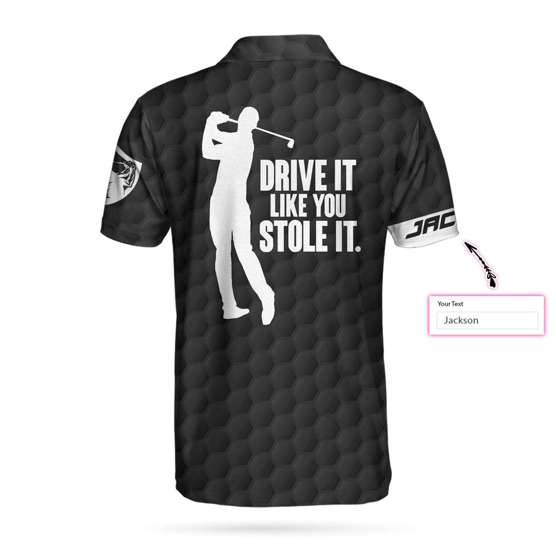 Custom Drive It Like You Stole It Golf Custom Polo Shirt, Black American Flag Personalized Golf Shirt For Men, Best Gift For Men Golfers