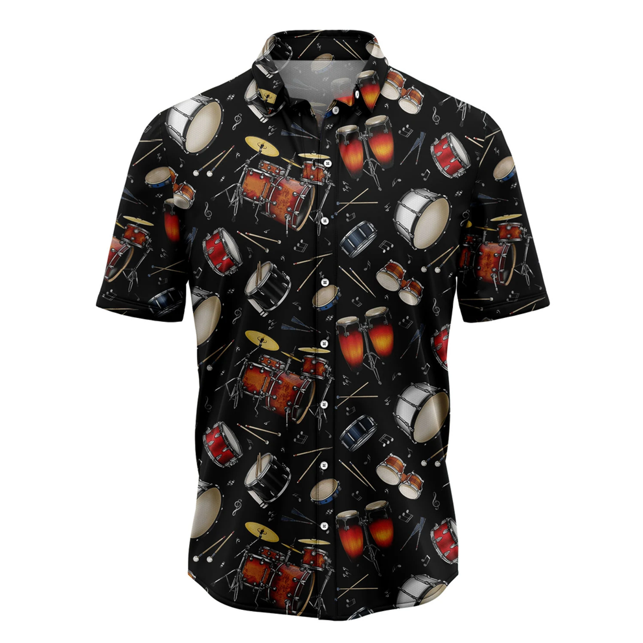 Drum Retro Hawaiian Shirt, Summer gift, Hawaiian Shirts for Men, Aloha Beach Shirt