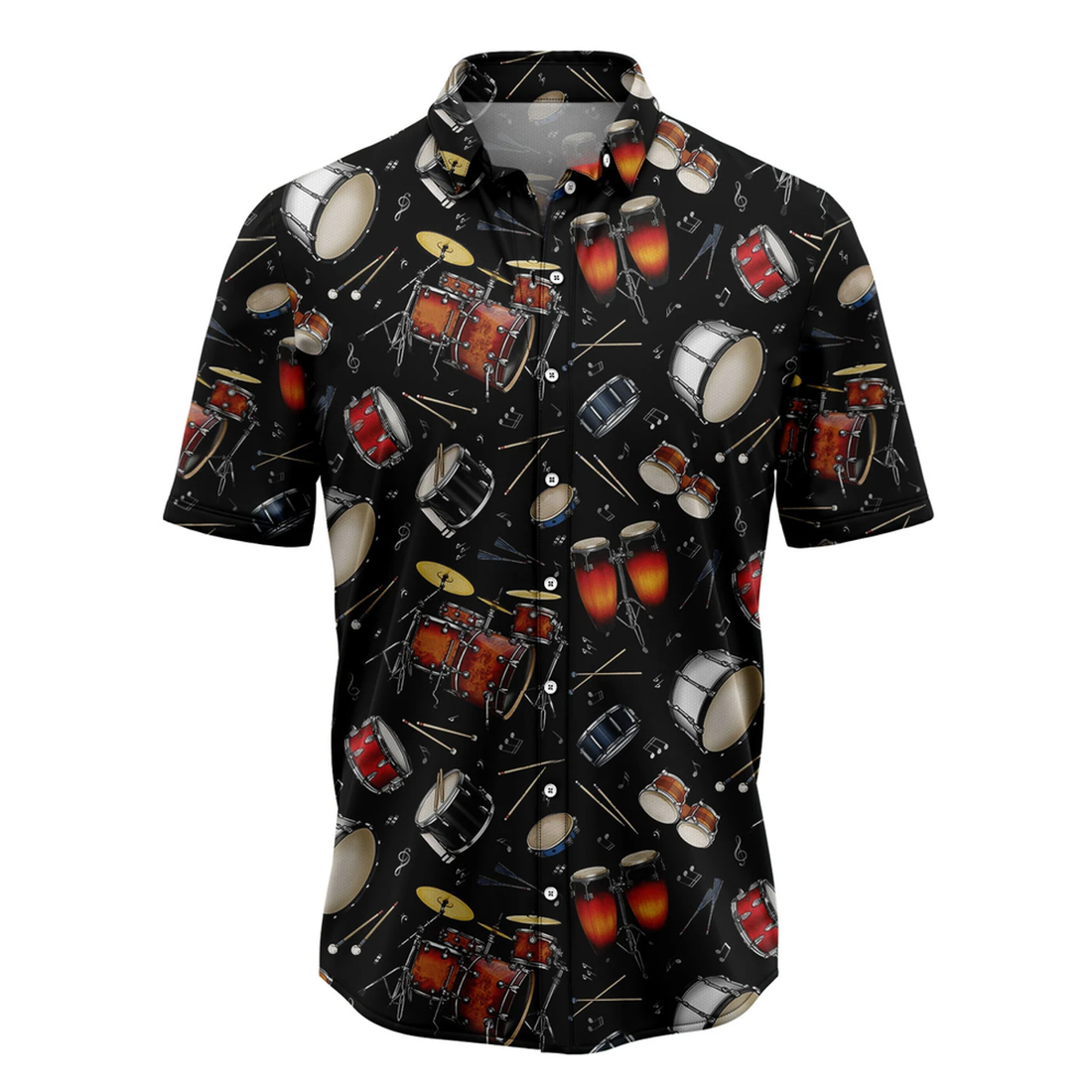 Drum Retro Hawaiian Shirt, Summer gift, Hawaiian Shirts for Men, Aloha Beach Shirt