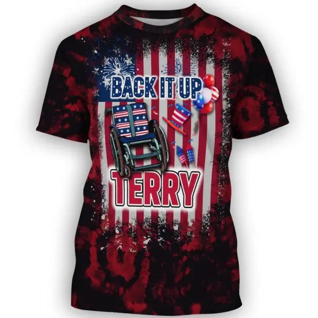 FUNSTUFFPRINT Independence Day Back Up Terry American 3D All Over PrinT-Shirt Hoodie 3D T-shirt