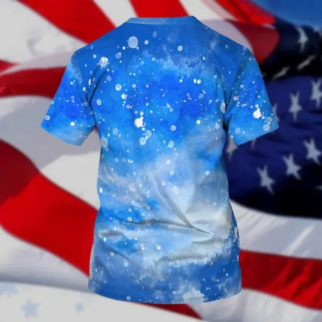 FUNSTUFFPRINT Independence Day American Flag Bleach 3D All Over Printed T-Shirt Hoodie 3D T-shirt