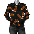 FUNSTUFFPRINT Eagle Black Pattern Print Women Casual 3D Bomber Jacket