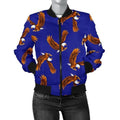 FUNSTUFFPRINT Eagle Blue Pattern Print Women Casual 3D Bomber Jacket