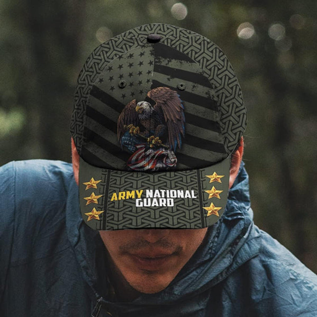 FUNSTUFFPRINT Eagle Army National Guard Baseball Cap - Christian Hats for Men and Women