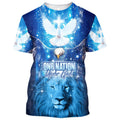 FUNSTUFFPRINT Eagle Jesus One Nation Under God Christian 3D T-shirt