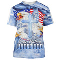 FUNSTUFFPRINT Eagle Patriot One Nation Under God 3D All Over Printed Shirt for Men and Women 3D T-shirt