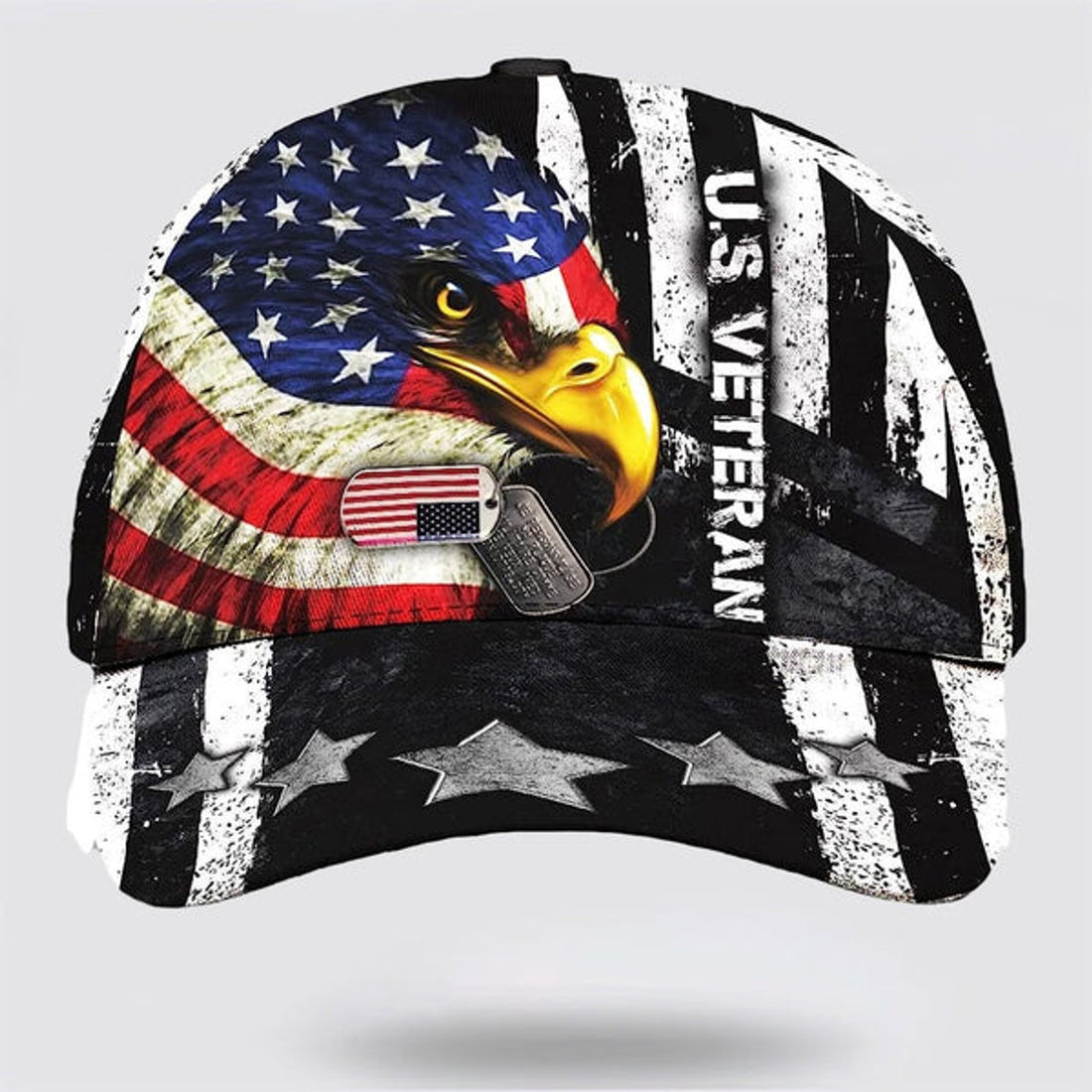 FUNSTUFFPRINT Eagle Us Veteran Baseball Cap - Christian Hats for Men and Women