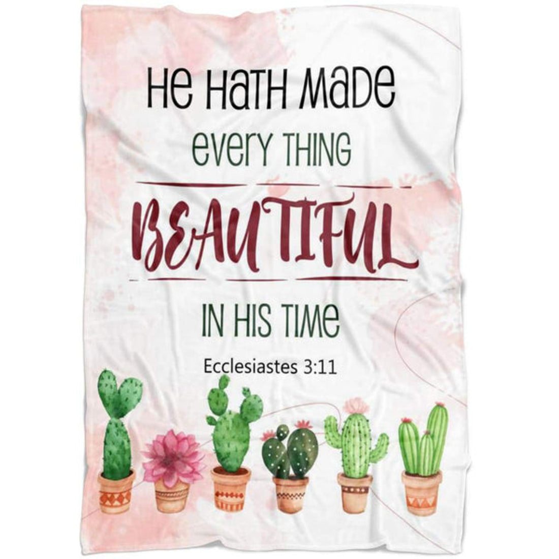 FUNSTUFFPRINT Ecclesiastes 311 He Hath Made Every Thing Beautiful In His Time Fleece Blanket - Christian Blanket - Bible Verse Blanket