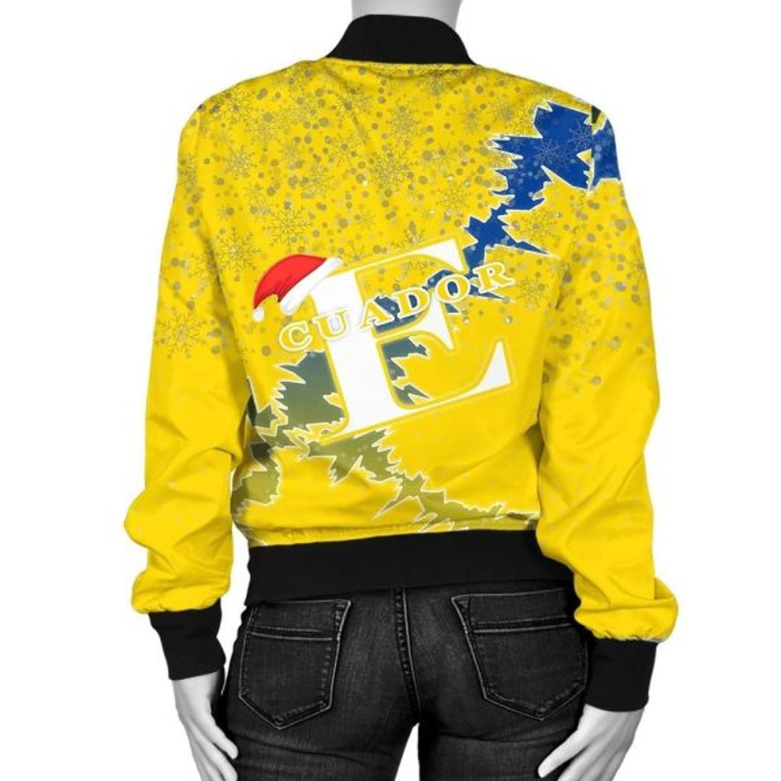 FUNSTUFFPRINT Ecuador Christmas Coat Of Arms Women Bomber Jacket Style 3D Bomber Jacket