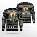 FUNSTUFFPRINT Egg Harbor City, NJ, Galloway Township Fire Department Pomona Volunteer Fire Company No.3 Christmas Ugly Sweater 3D - Gifts For Firefighters In NJ Ugly Sweater