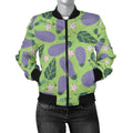 FUNSTUFFPRINT Eggplant Cute Pattern Print Women Casual 3D Bomber Jacket
