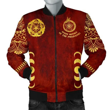 FUNSTUFFPRINT Egypt Bomber Jacket, Divine Mother Of The Pharaohs 3D Bomber Jacket