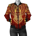 FUNSTUFFPRINT Egypt Bomber Jacket - Egyptian Anubis Pattern Women Red 3D Bomber Jacket