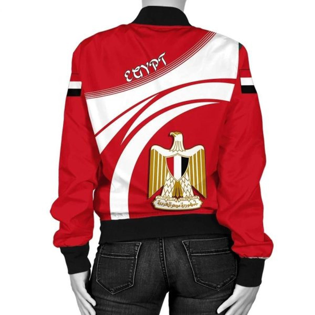 FUNSTUFFPRINT Egypt Coat Of Arms Women Bomber Jacketticket 3D Bomber Jacket