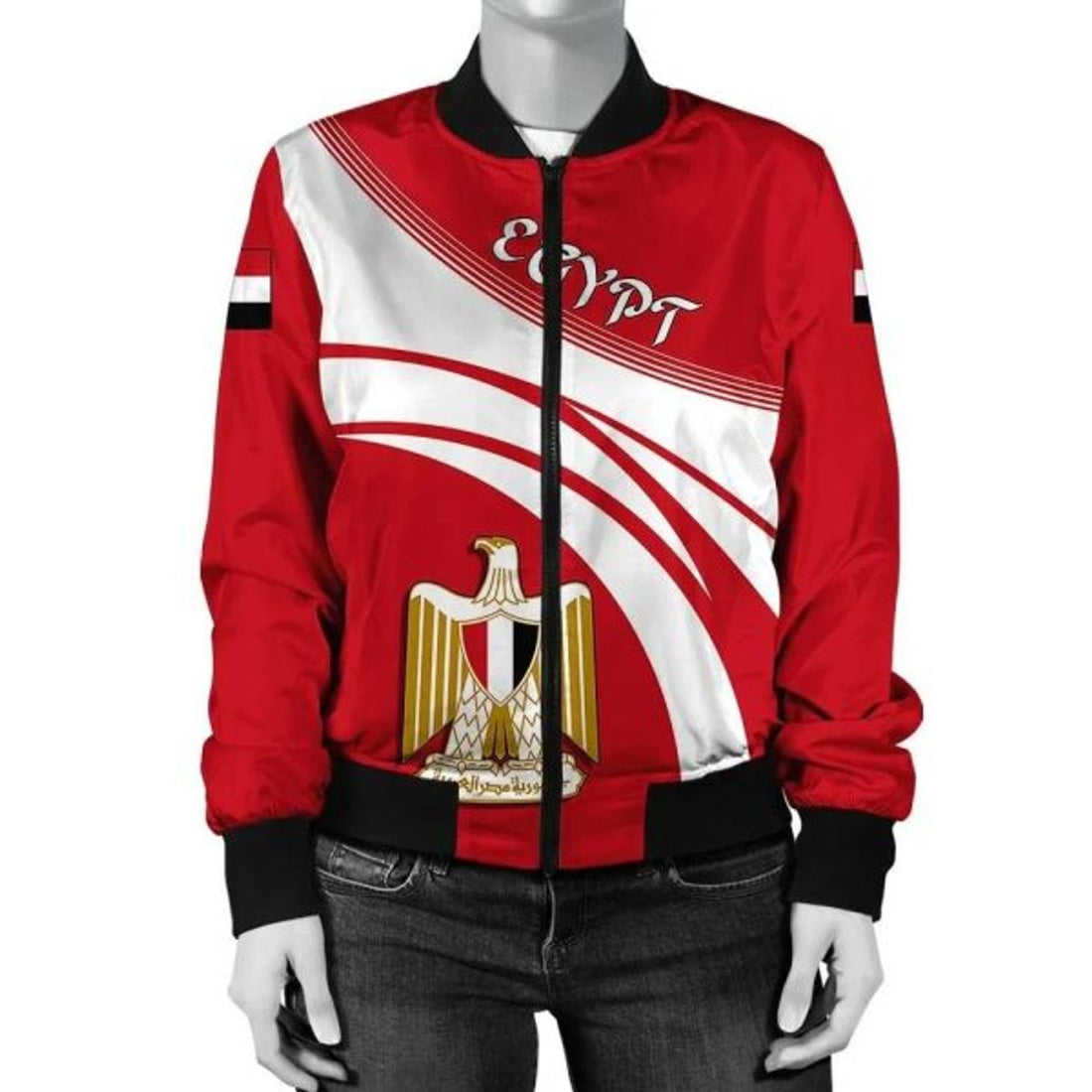 FUNSTUFFPRINT Egypt Coat Of Arms Women Bomber Jacketticket 3D Bomber Jacket