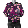 FUNSTUFFPRINT Eiffel Tower Floral Pattern Print Women Casual 3D Bomber Jacket