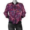 FUNSTUFFPRINT Eiffel Tower Heart Pattern Print Women Casual 3D Bomber Jacket