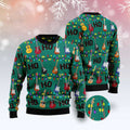 FUNSTUFFPRINT Electric Guitar Hohoho Ugly Christmas Sweater, Christmas Sweater, Ugly Sweater, Funny Xmas Sweaters Ugly Sweater