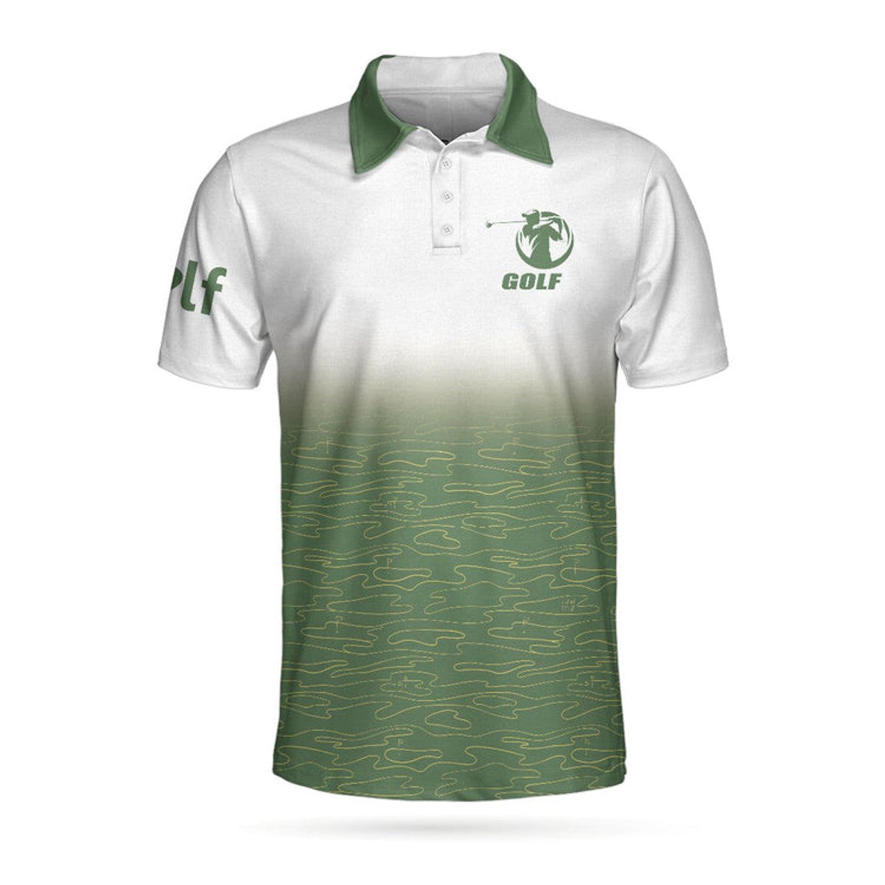 Elegant Born To Golf Forced To Work Golf Polo Shirt, White And Green Golf Shirt For Men