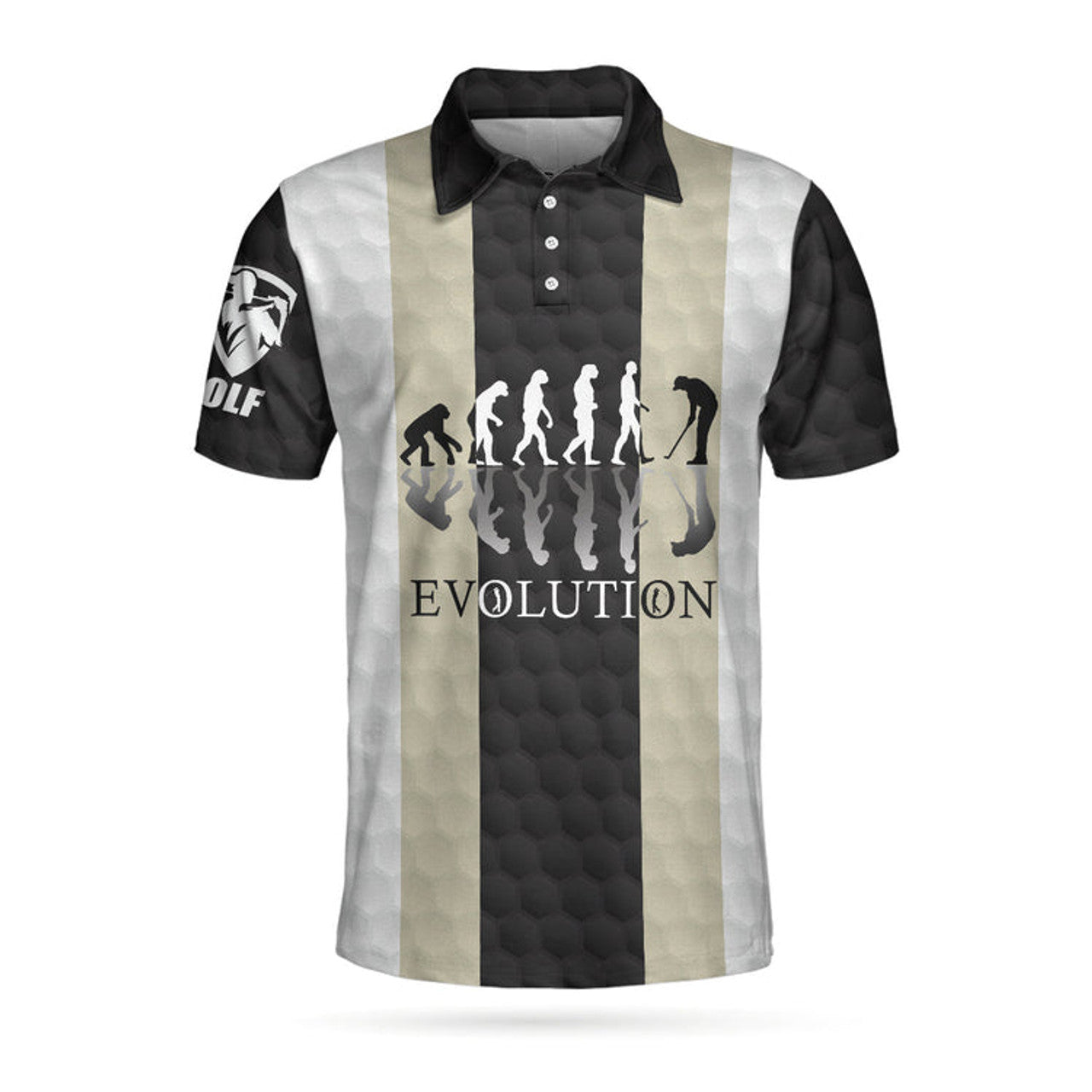 Elegant Men Golfer Evolution Golf Polo Shirt, Unique Golf Shirt For Men