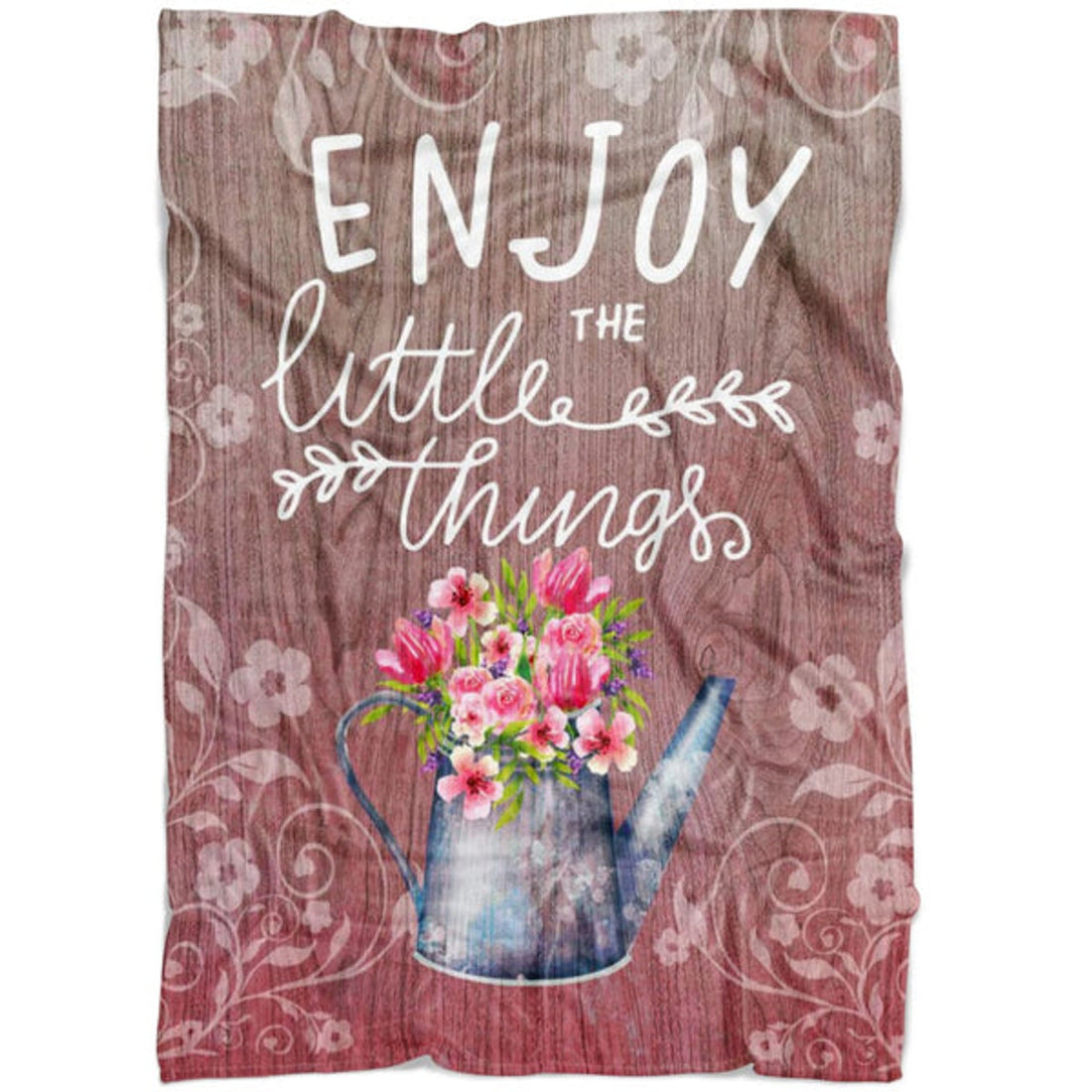 FUNSTUFFPRINT Enjoy The Little Things Christian Fleece Blanket - Christian Blanket - Bible Verse Blanket