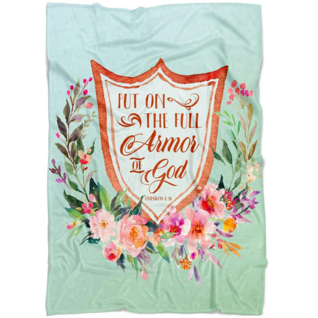 FUNSTUFFPRINT Ephesians 6 11 Put On The Full Armor Of God Fleece Blanket - Christian Blanket - Bible Verse Blanket