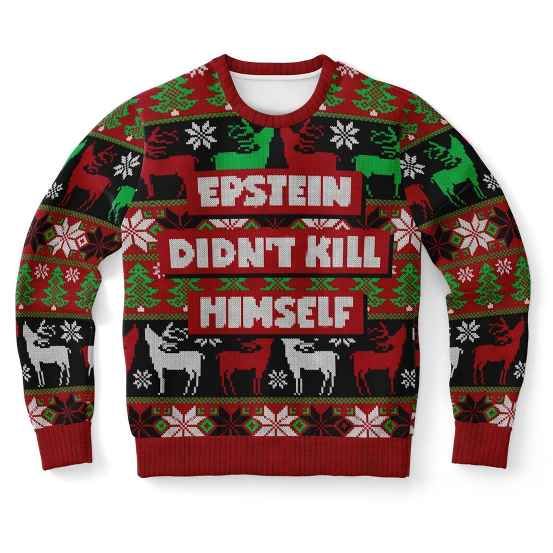 FUNSTUFFPRINT Epstein Didn't Kill Himself Ugly Christmas Sweater, Christmas Sweater, Ugly Sweater, Funny Xmas Sweaters Ugly Sweater